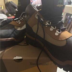Timberland Men's Black and Tan Boots